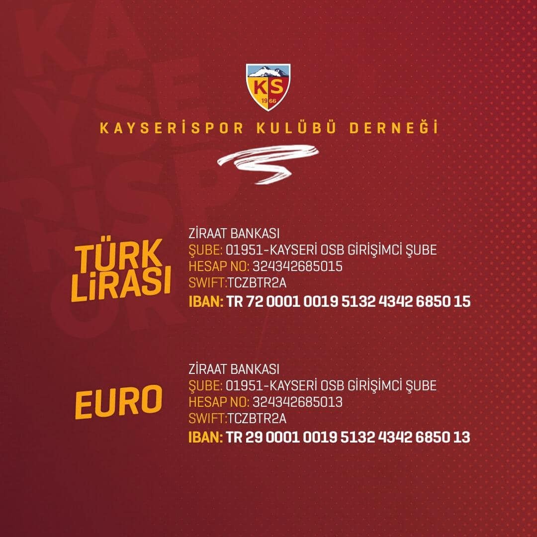 Kayserispor Yardım Kampanyası Başlattı.