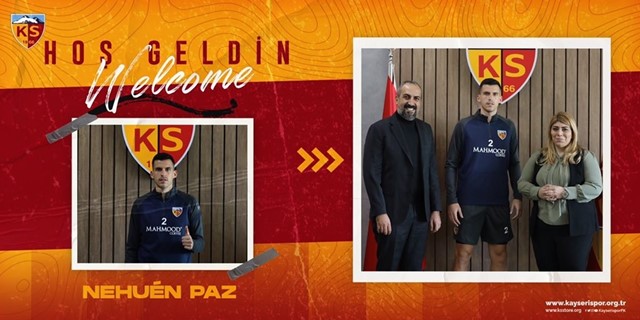Kayserispor, Nehuen Paz ile Anlaştı.