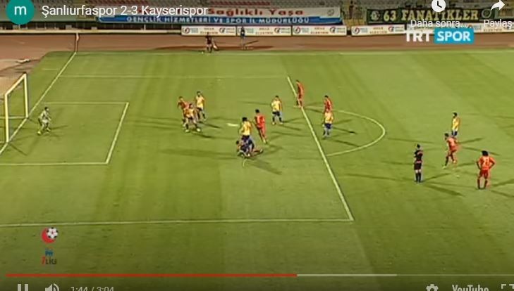 2014-2015 1.Lig:Şanlıurfaspor 2-3 Kayserispor Maçın Özet Görüntüsü