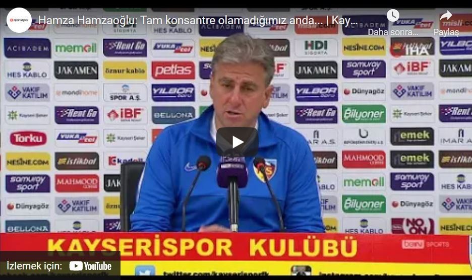Hamza Hamzaoğlu: Tam konsantre olamadığımız anda... | Kayserispor - Göztepe : 1-1