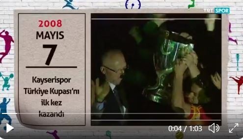 Tarihte Bugün 7 Mayıs 2008 Kayserispor Türkiye Kupasını Kazandı.
