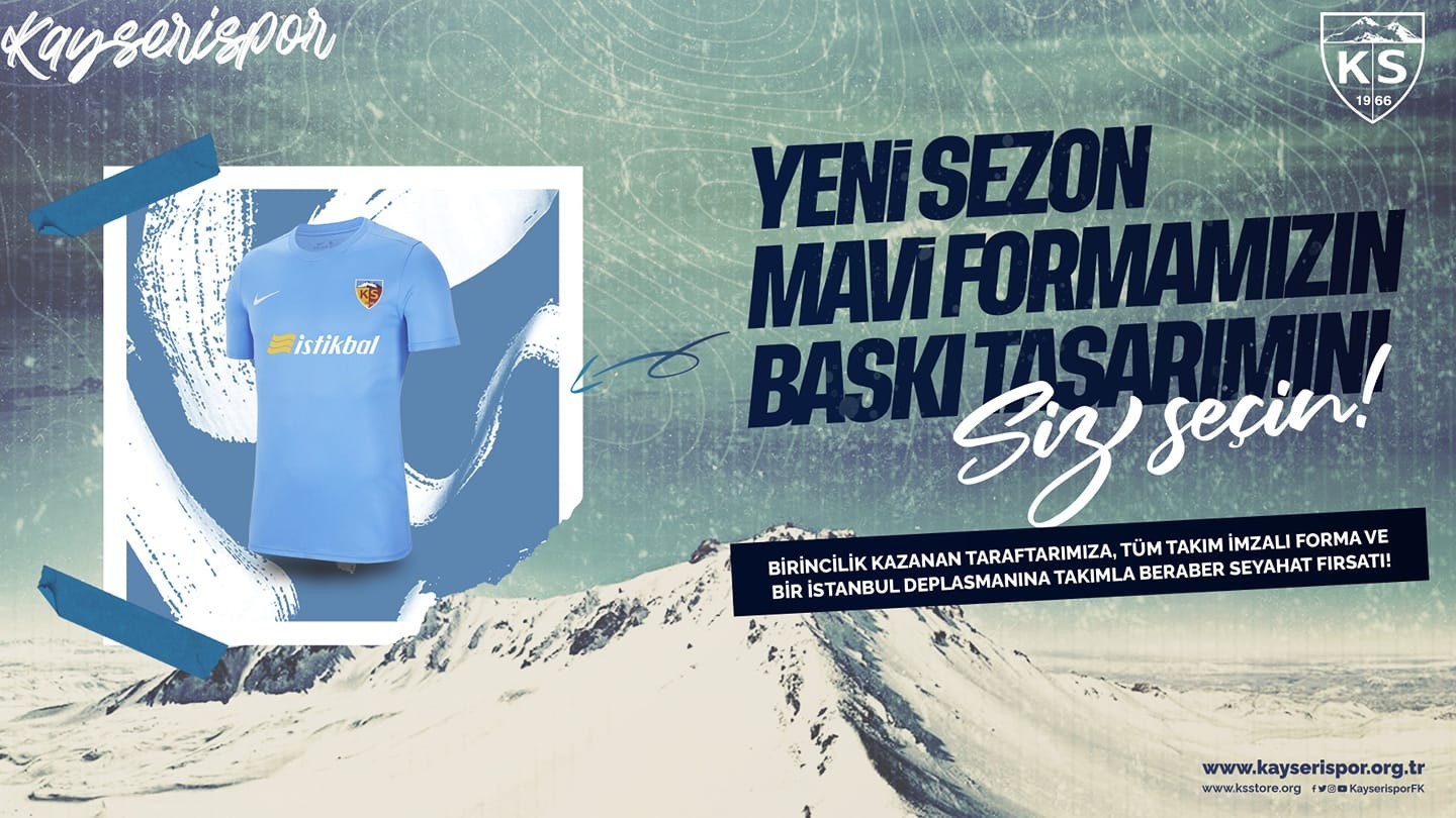 Kayserispor 2021-2022 Sezonunda Yedek Forma Mavi Olacak.