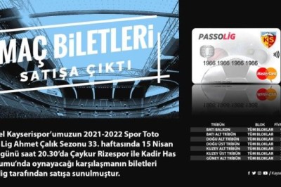 Kayserispor-Çaykur Rizespor Maçının Biletleri Açıklandı.