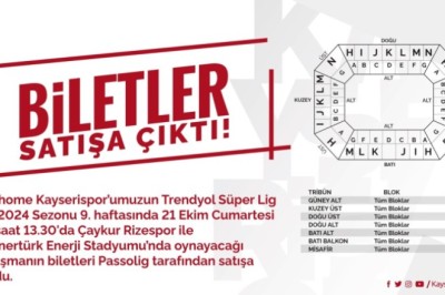 Kayserispor-Çaykur Rizespor Maçının Biletleri Satışa Sunuldu.